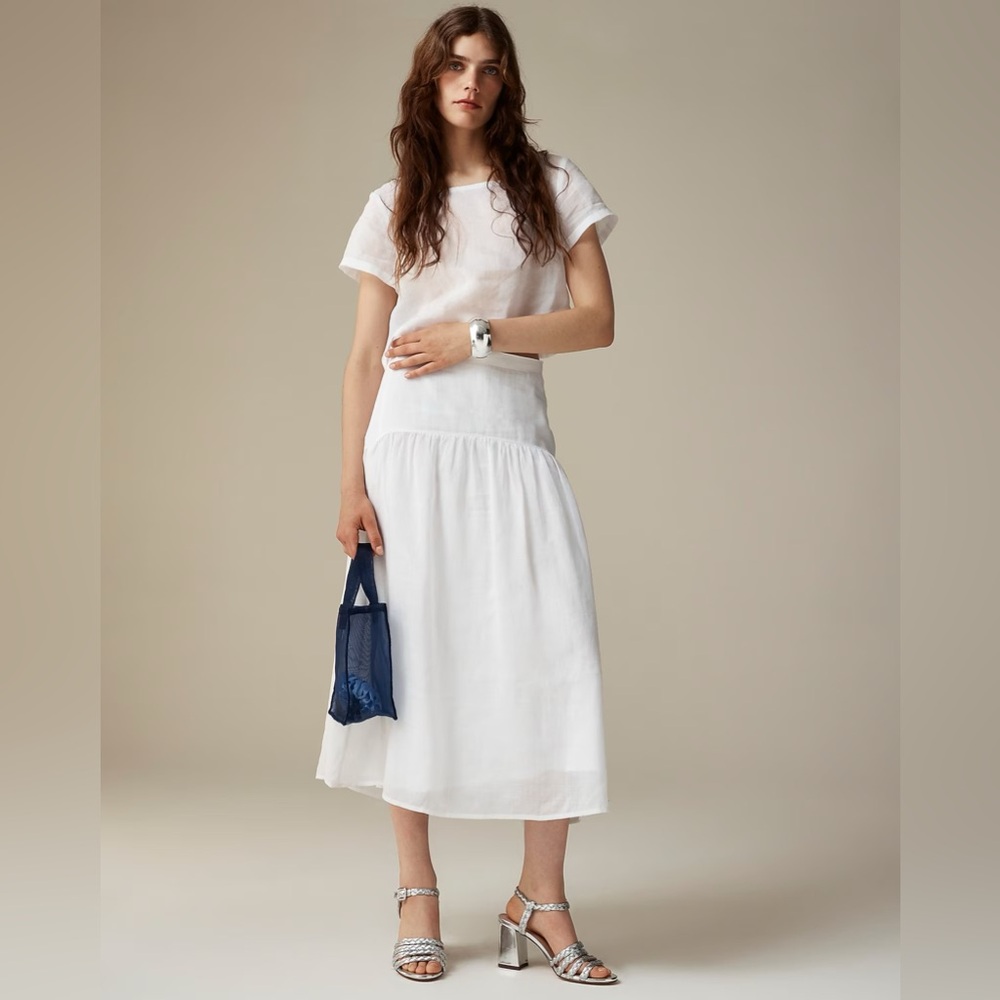 J Crew x Maryam Nassir Zadeh Drop Waist Midi Skirt Sz 8